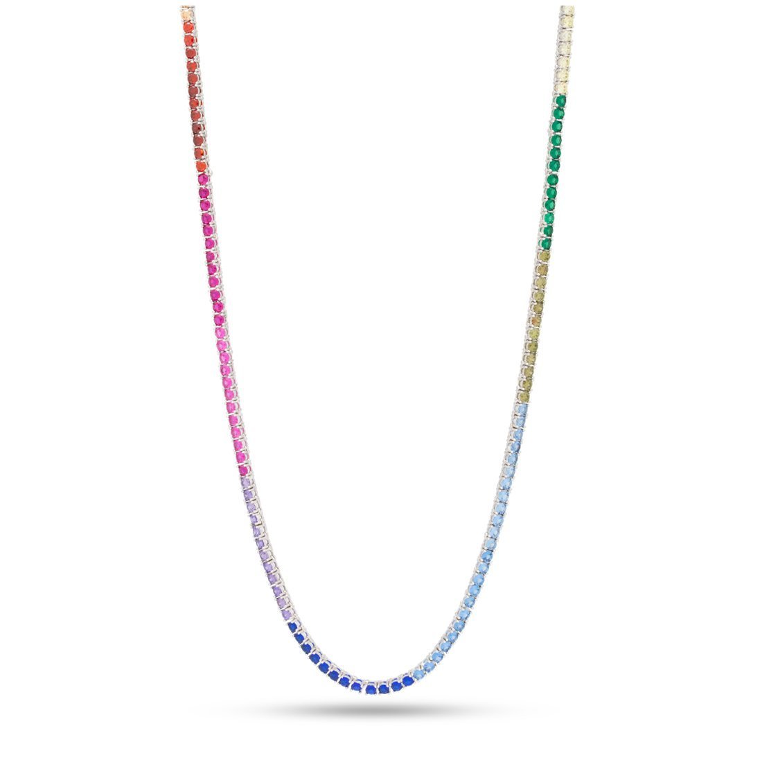 3mm Spectrum Tennis Chain  in  Gold Plated / White Gold / 16" by King Ice