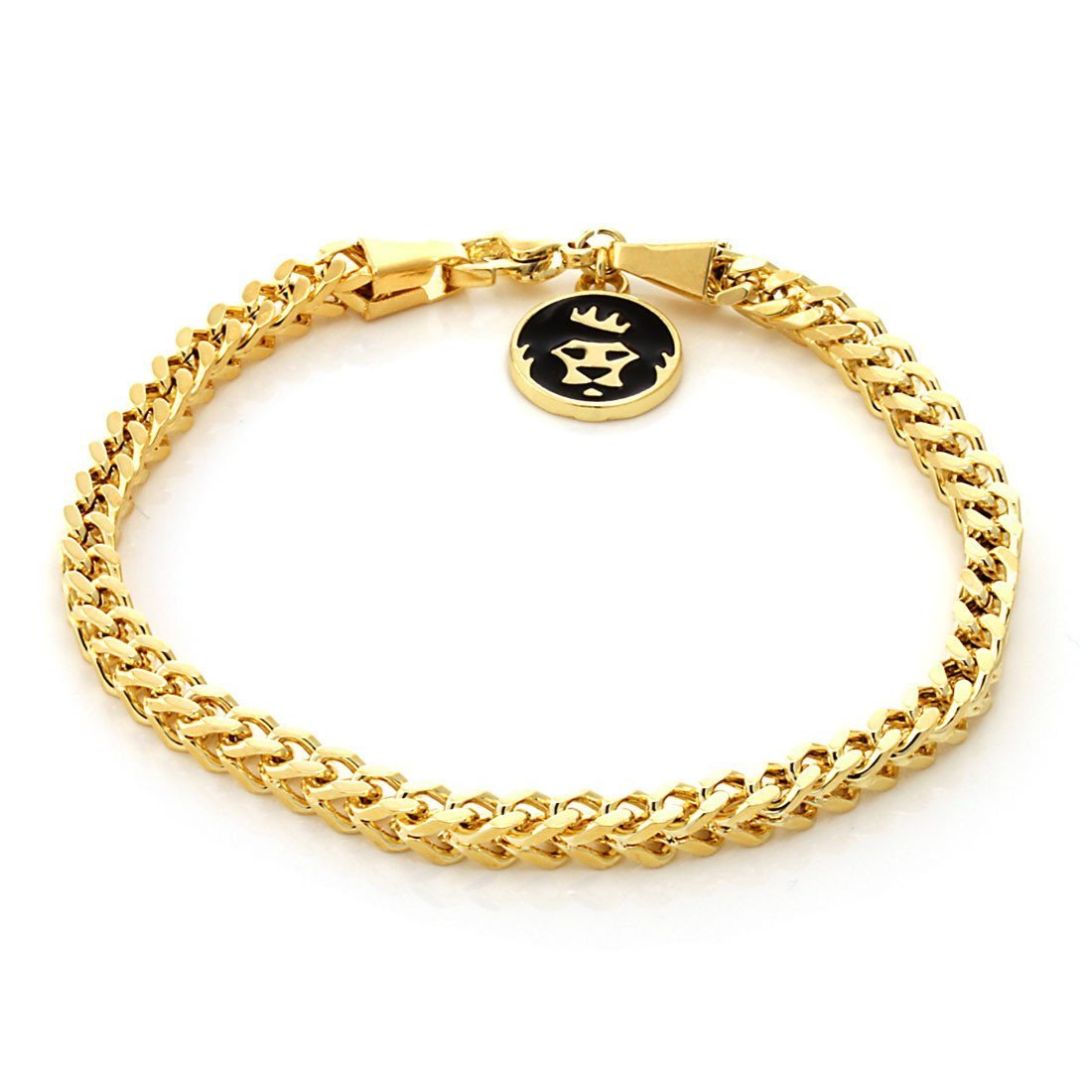 5mm Franco Bracelet  in  Gold Plated / 14K Gold / 7" by King Ice