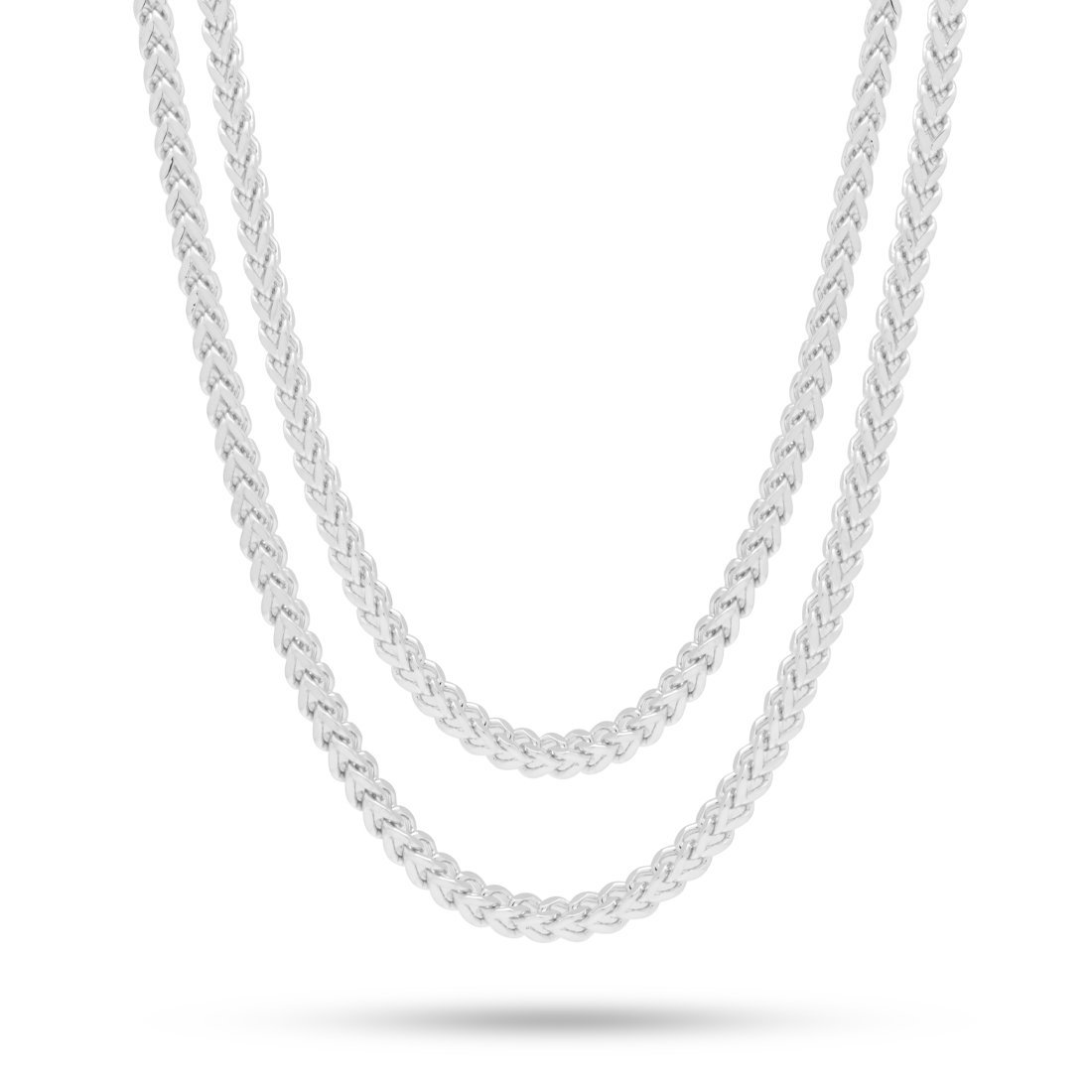 5mm Franco Chain Choker Set  in  Gold Plated / White Gold / 18"/20" by King Ice