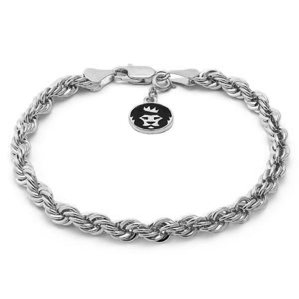 3mm Rope Bracelet  in  Gold Plated / White Gold / 7" by King Ice