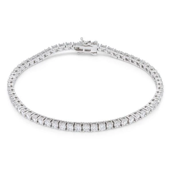 4mm Tennis Bracelet  in  Gold Plated / White Gold / 7" by King Ice