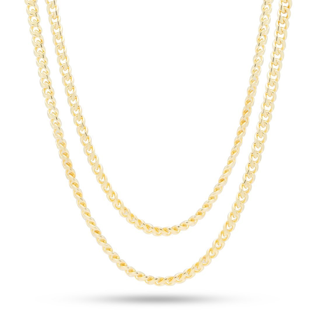 5mm Miami Cuban Link Chain Choker Set  in  Gold Plated / 14K Gold / 18"/20" by King Ice