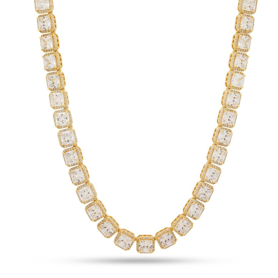 5mm Princess-Cut Tennis Chain  in  Gold Plated / 14K Gold / 18" by King Ice