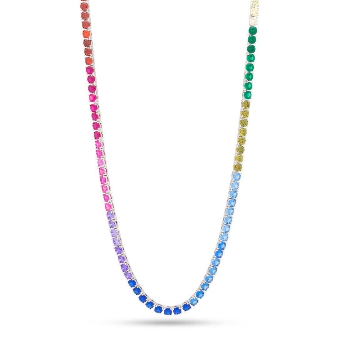 5mm Spectrum Tennis Chain  in  Gold Plated / White Gold / 18" by King Ice