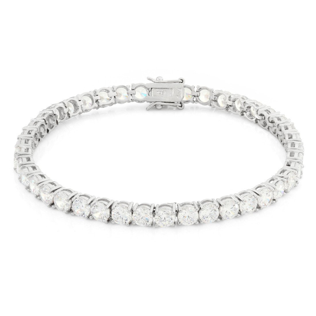 5mm Tennis Bracelet  in  Gold Plated / White Gold / 8" by King Ice