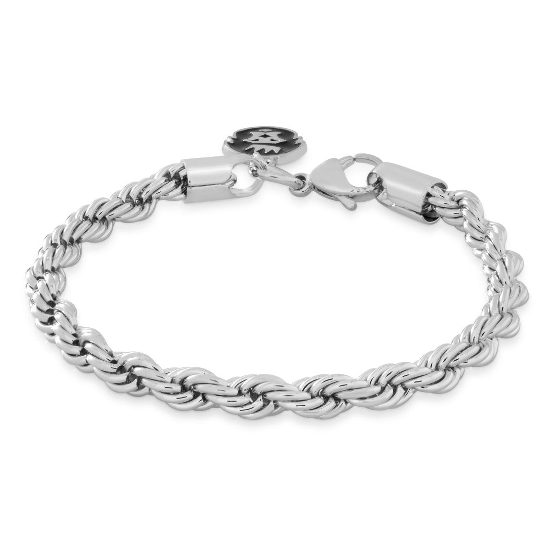 5mm Rope Bracelet  in  Gold Plated / White Gold / 7" by King Ice