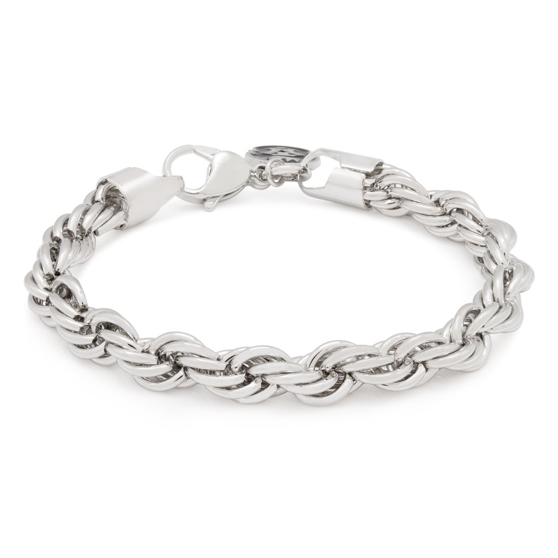 8mm Rope Bracelet  in  Gold Plated / White Gold / 7" by King Ice