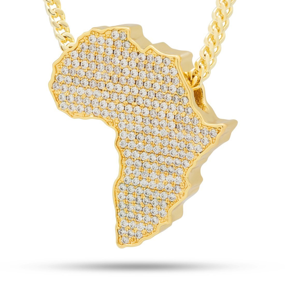 Africa Necklace  in  14K Gold / 1.6" by King Ice