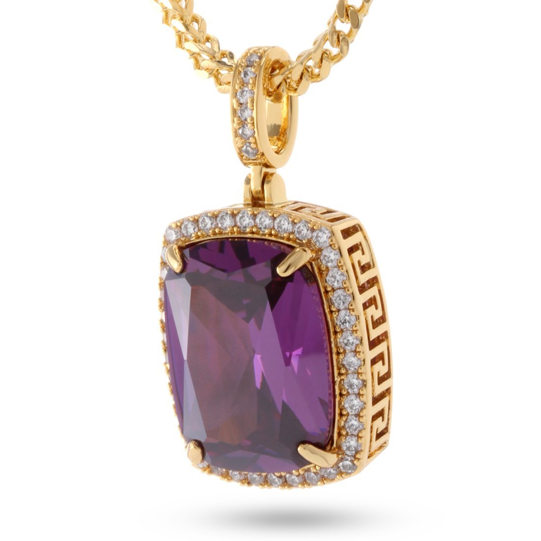 Amethyst Crown Julz Necklace  in  14K Gold / 1.5" by King Ice