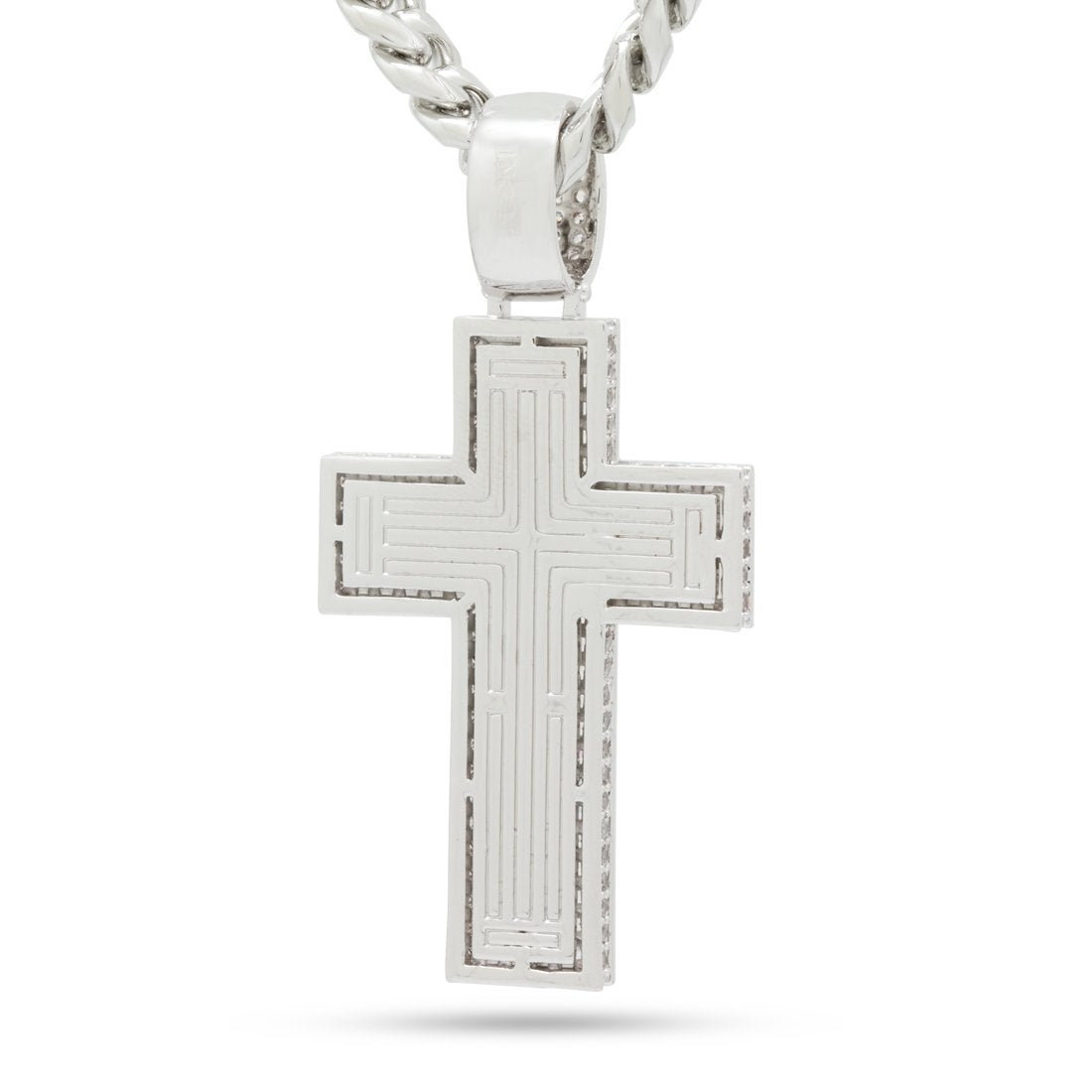 Baguette Cut Cross Necklace  in  by King Ice