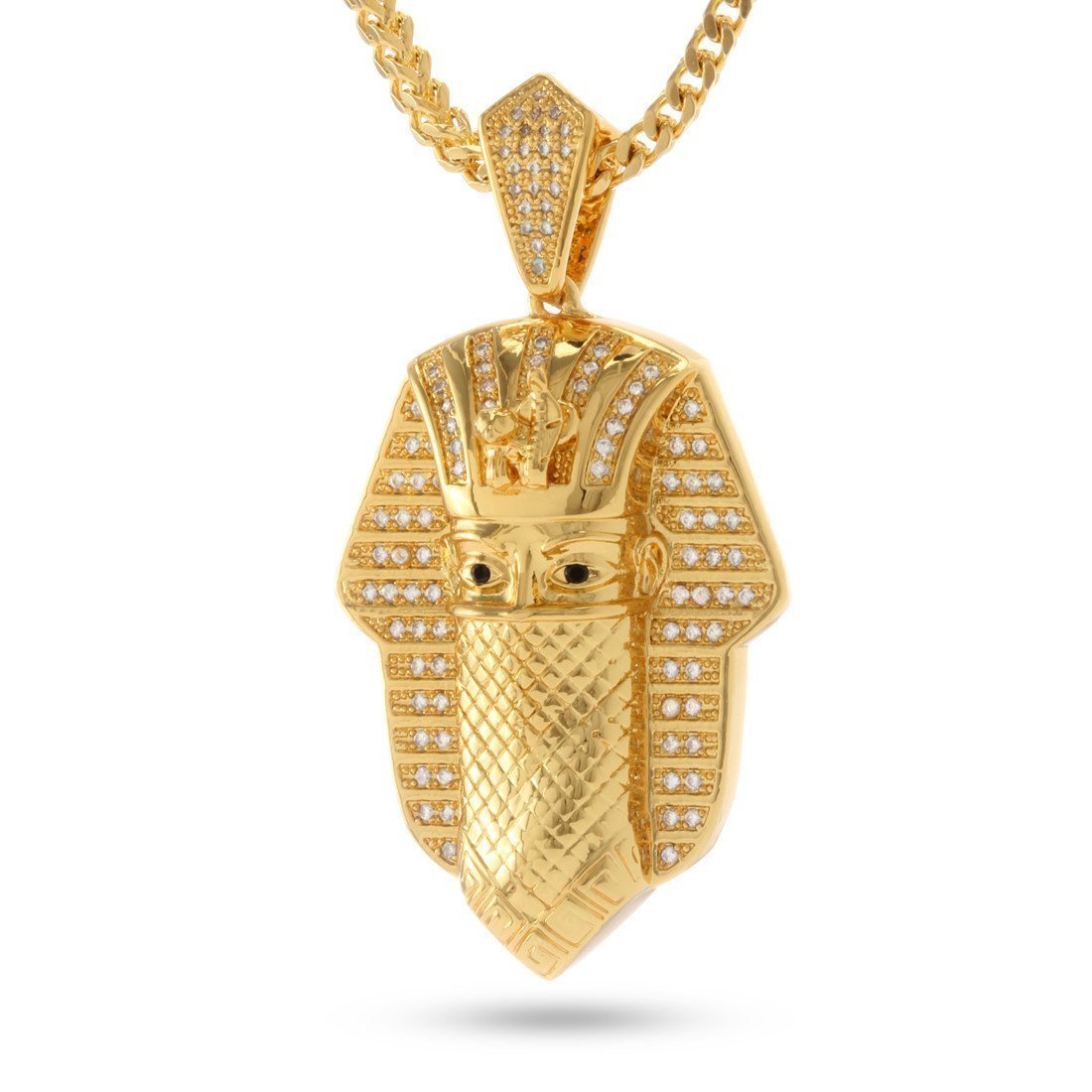 Egyptian Bandana Pharaoh Necklace  in  14K Gold / 2.1" by King Ice