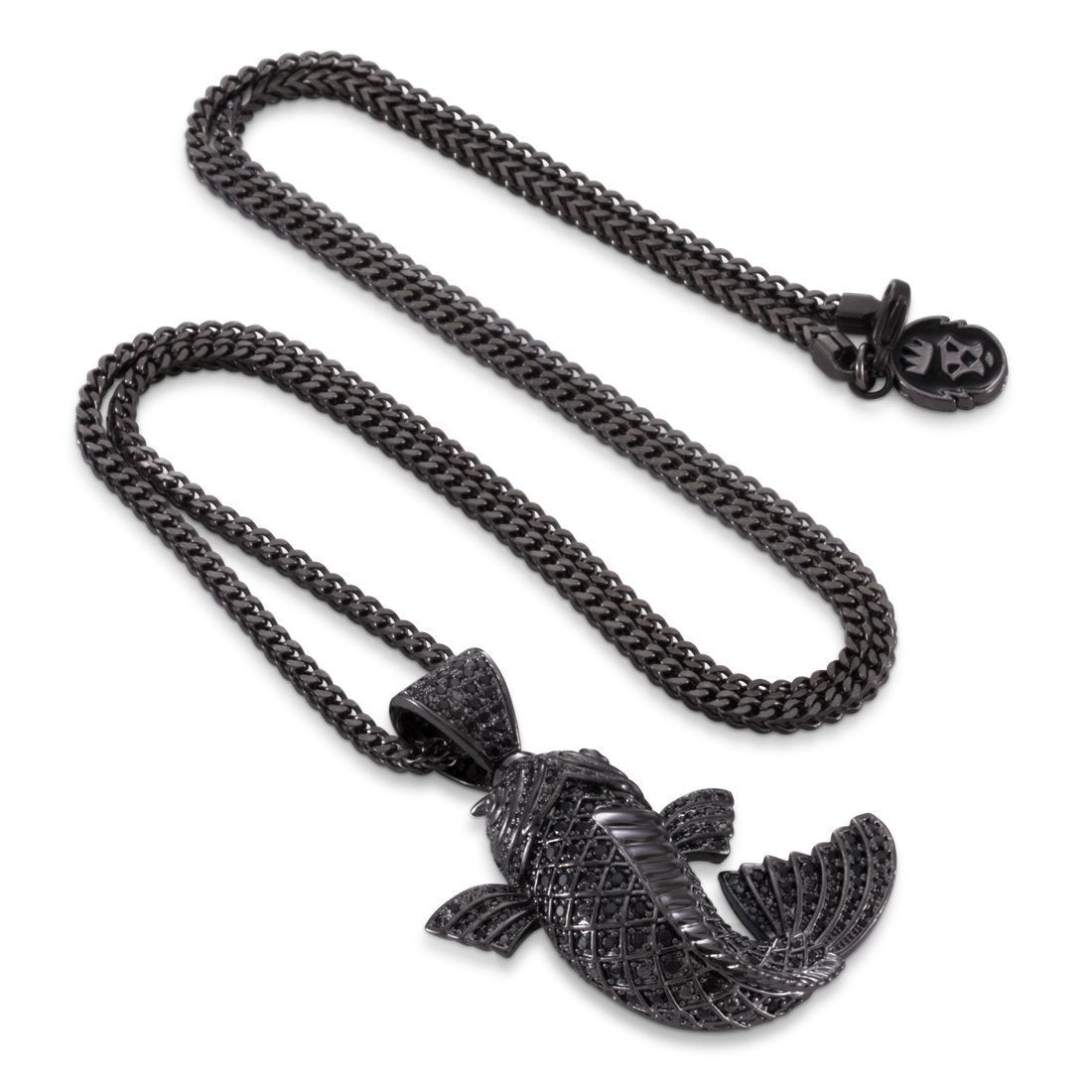 Black Gold Utsurimono Koi Fish Necklace  in  Black Gold / 2.1" by King Ice