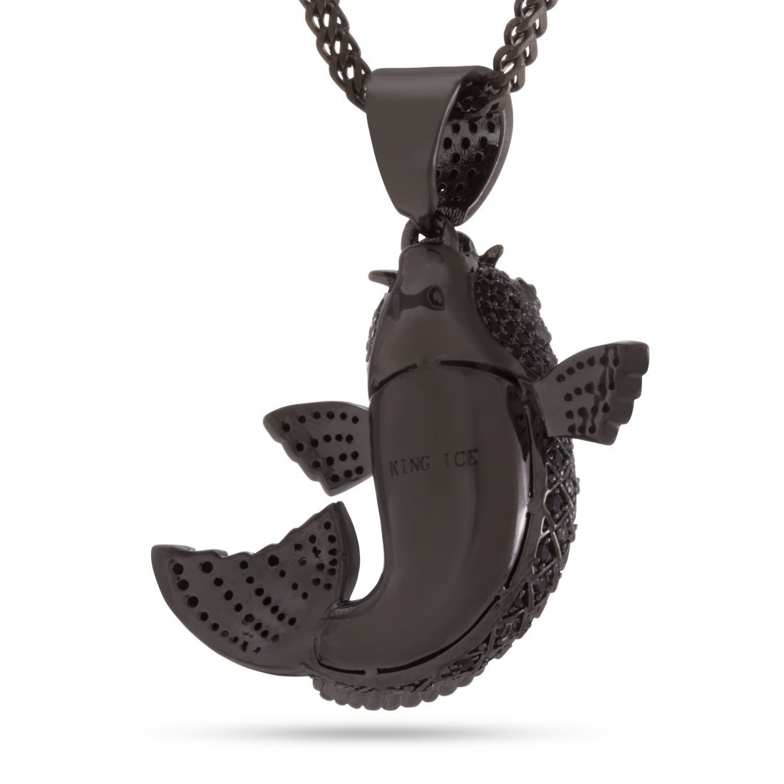 Black Gold Utsurimono Koi Fish Necklace  in  Black Gold / 2.1" by King Ice