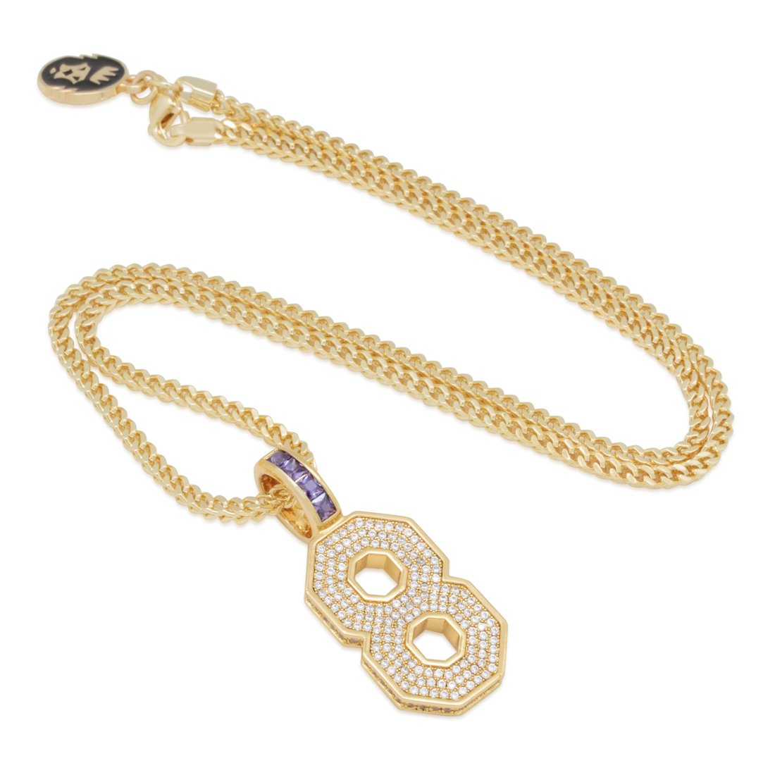 Black Mamba Classic Number 8 Necklace  in  14K Gold / 1.7" by King Ice