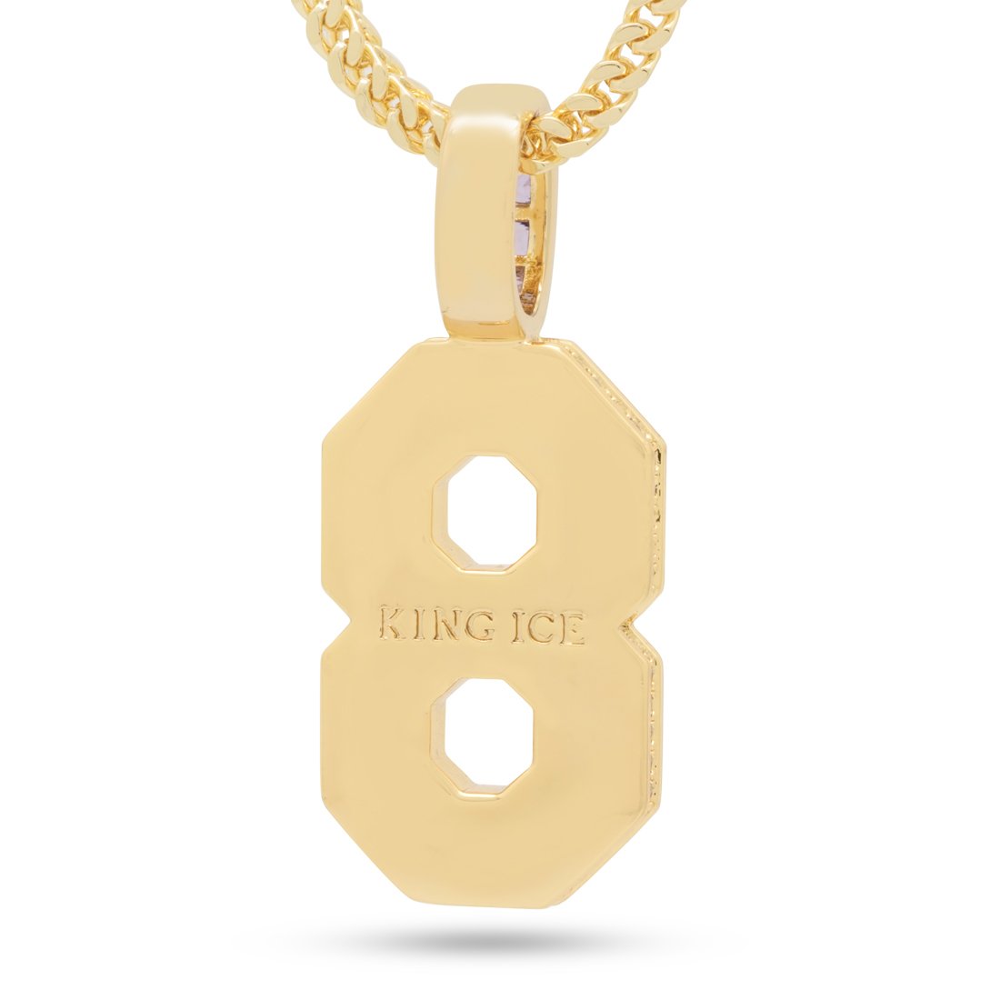 Black Mamba Classic Number 8 Necklace  in  14K Gold / 1.7" by King Ice