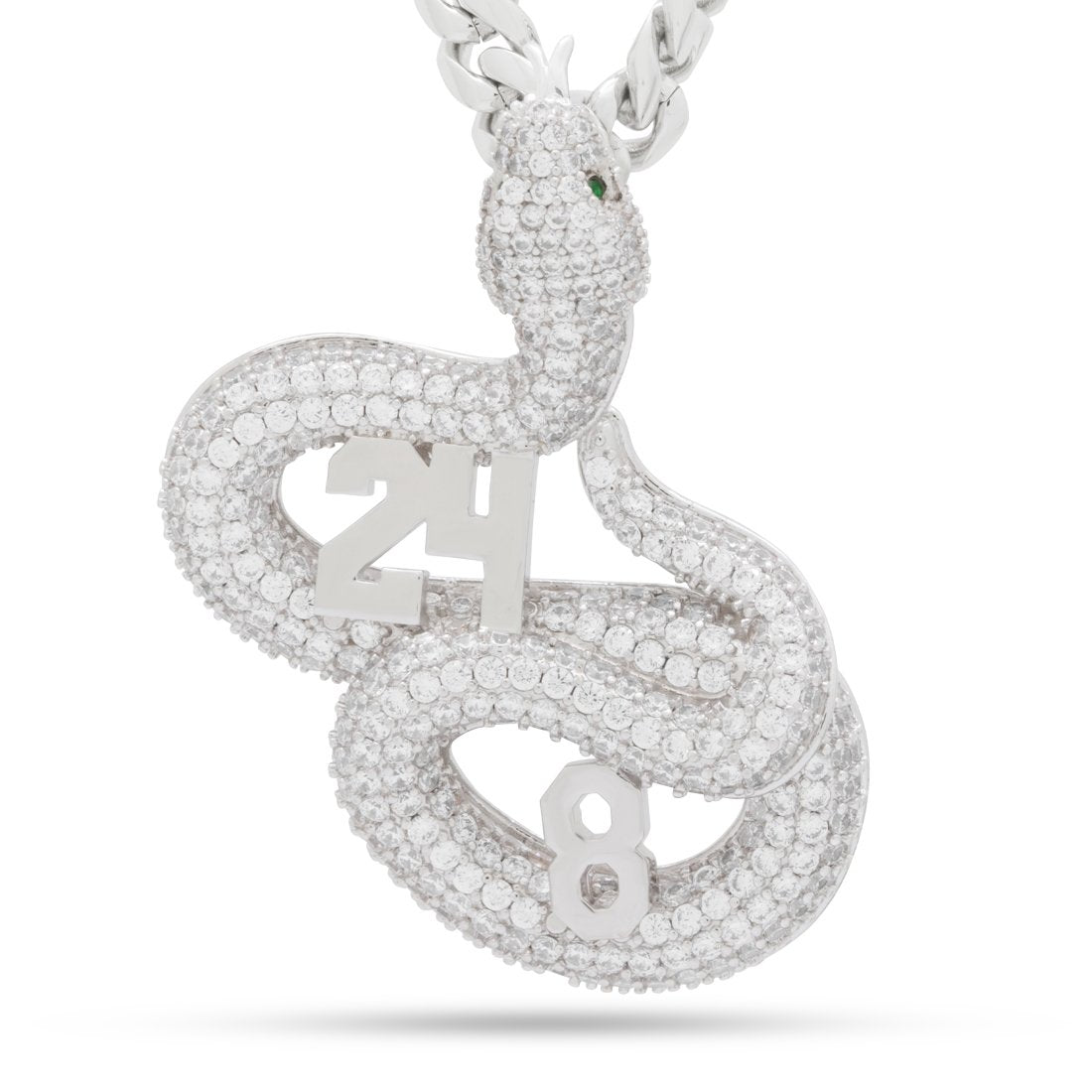 Black Mamba Eras Necklace  in  White Gold / 2.6" by King Ice