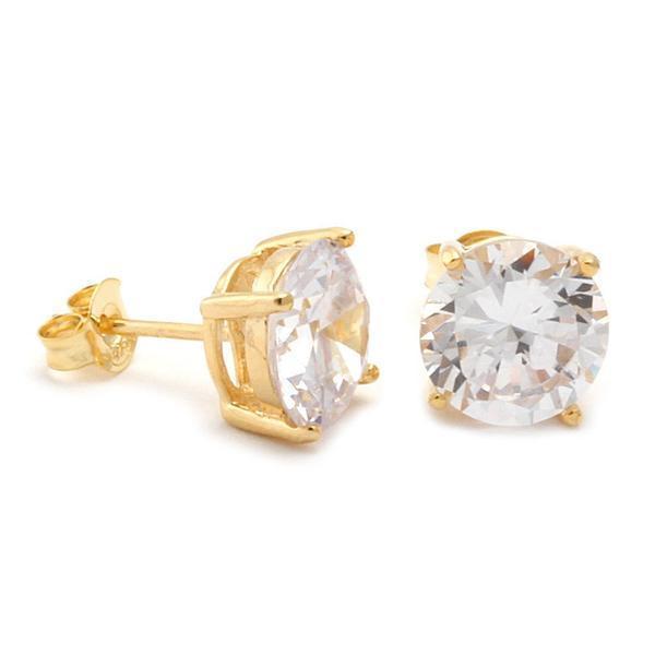 Brilliant-Cut Stud Earrings  in  Sterling Silver / 14K Vermeil / 5mm by King Ice