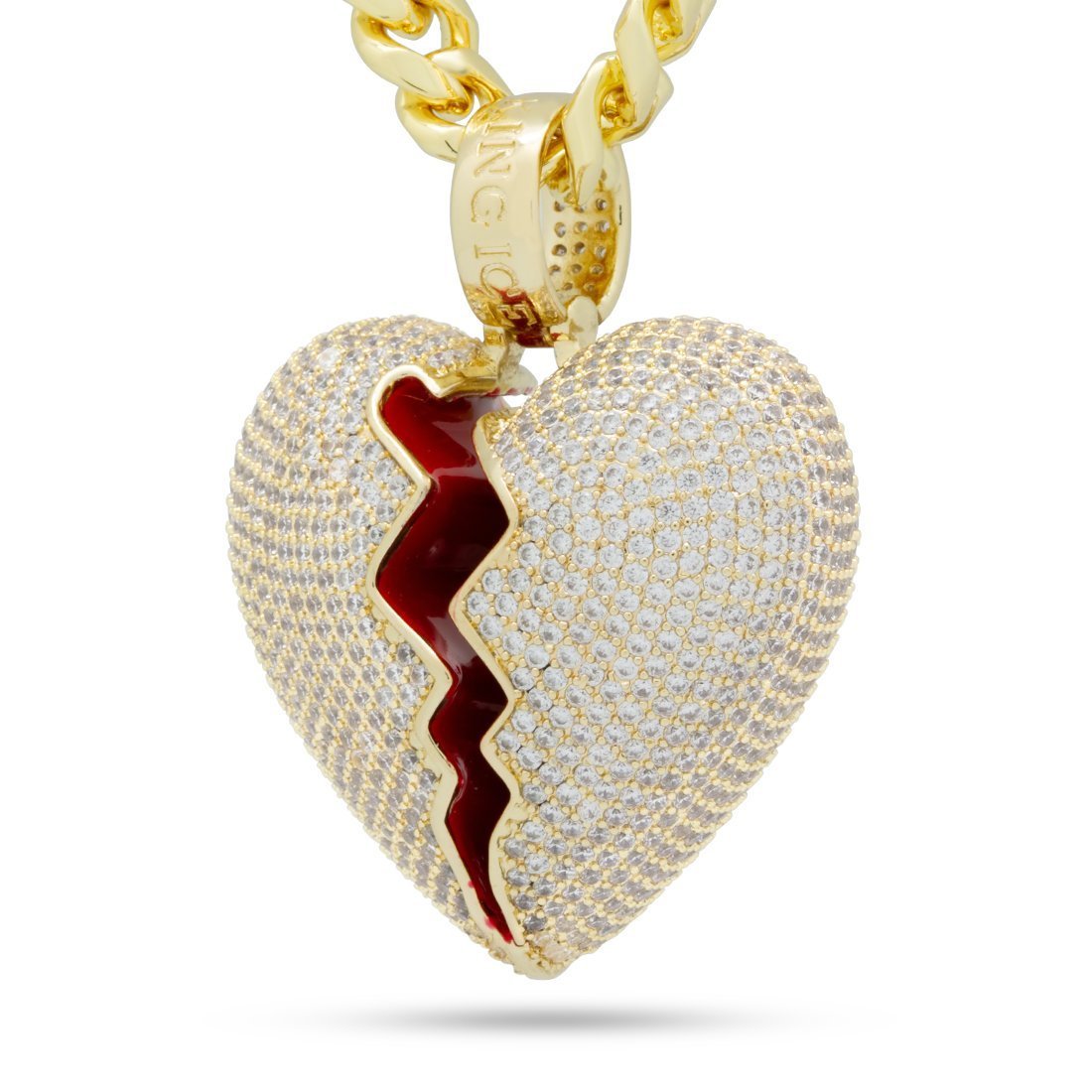 Broken Heart Necklace  in  by King Ice