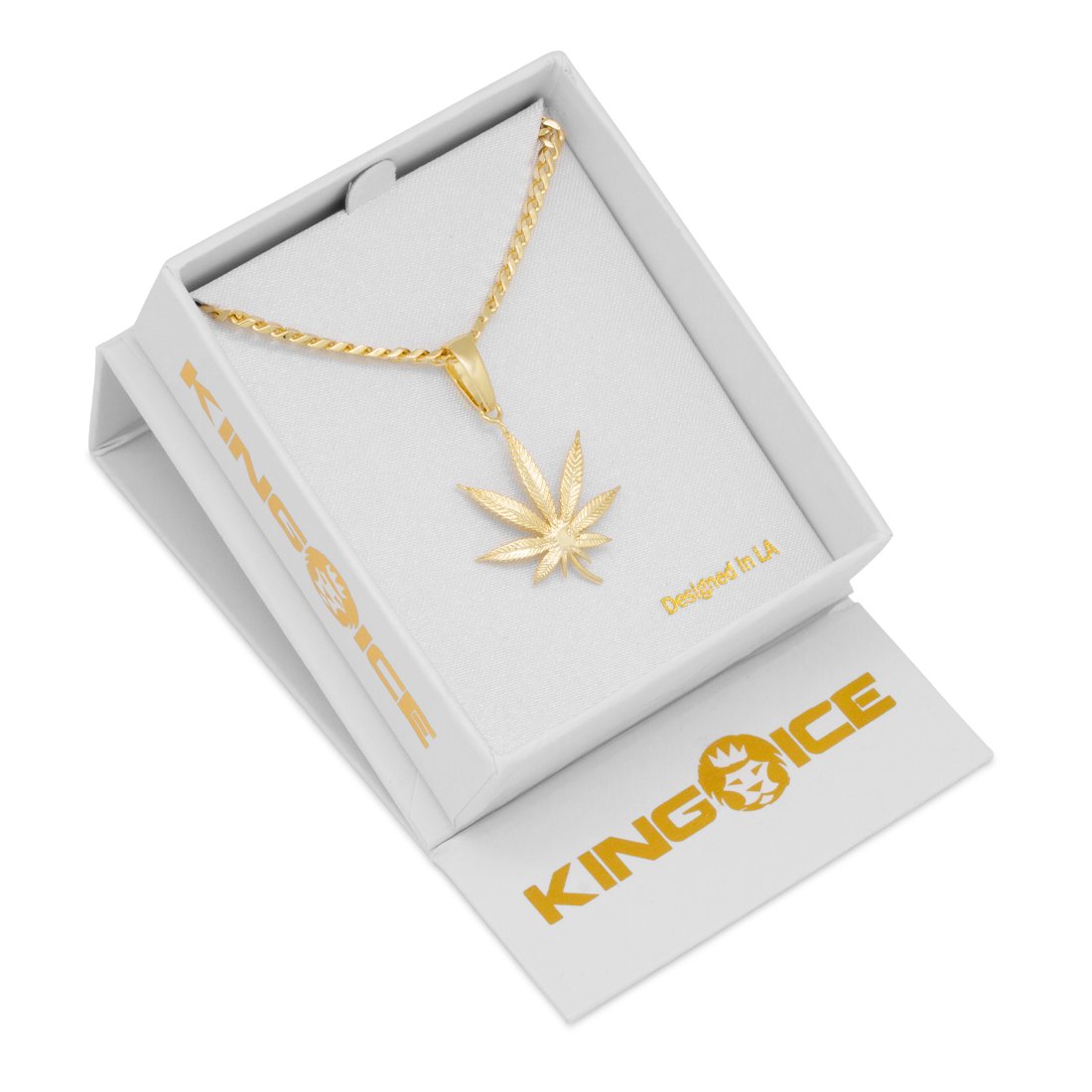 Cannabis Leaf Necklace  in  by King Ice