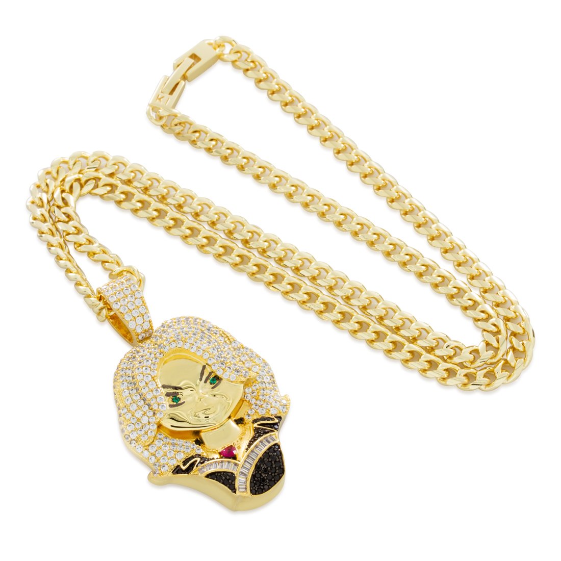 Chucky x King Ice - Tiffany Valentine Bust Necklace  in  14K Gold / 2.2" by King Ice