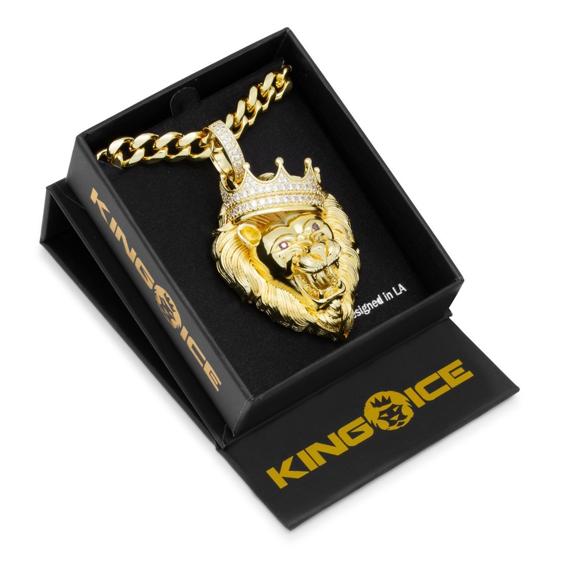 Classic Roaring Lion Necklace  in  by King Ice