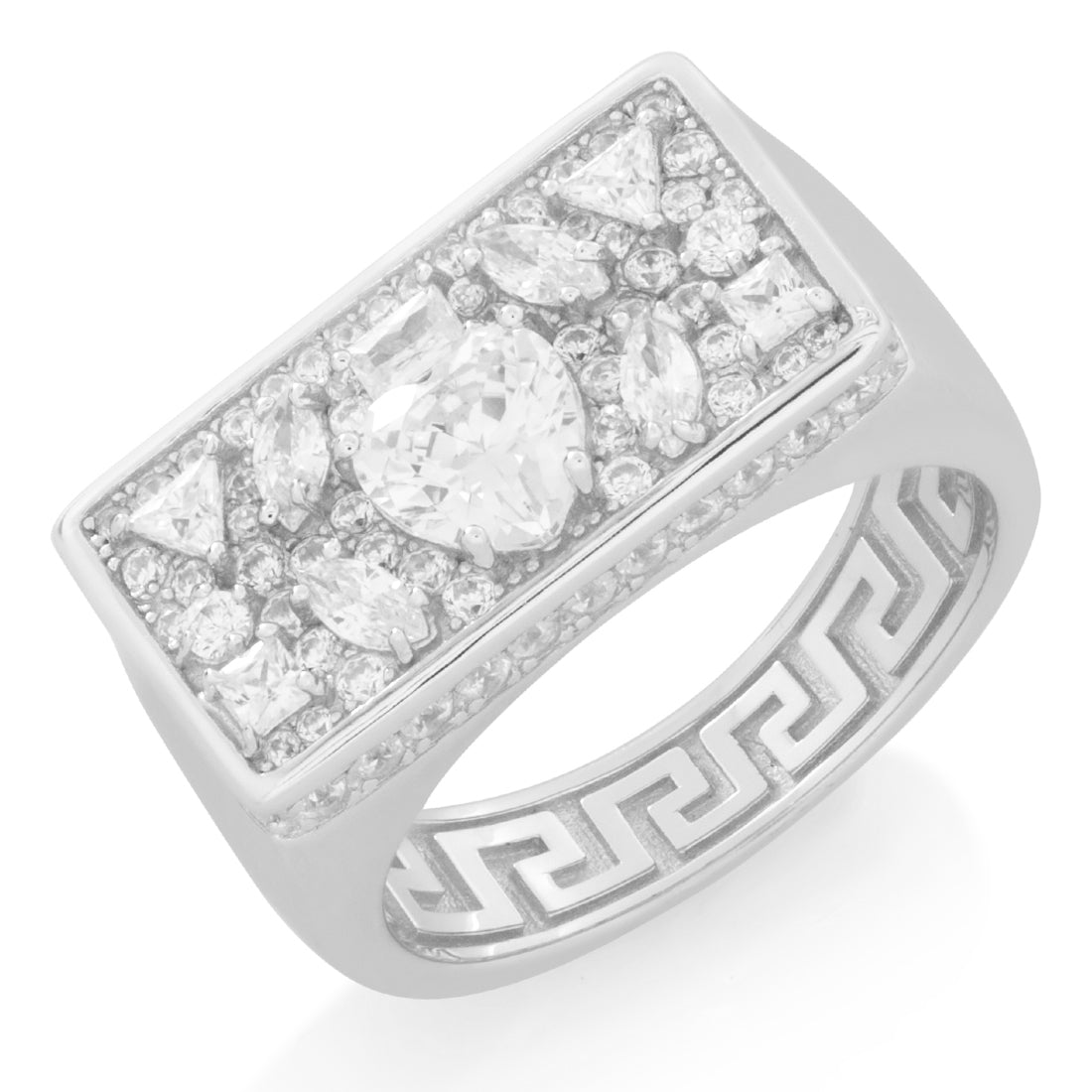 Crown Julz Ring  in  Sterling Silver / White Gold / 7 by King Ice