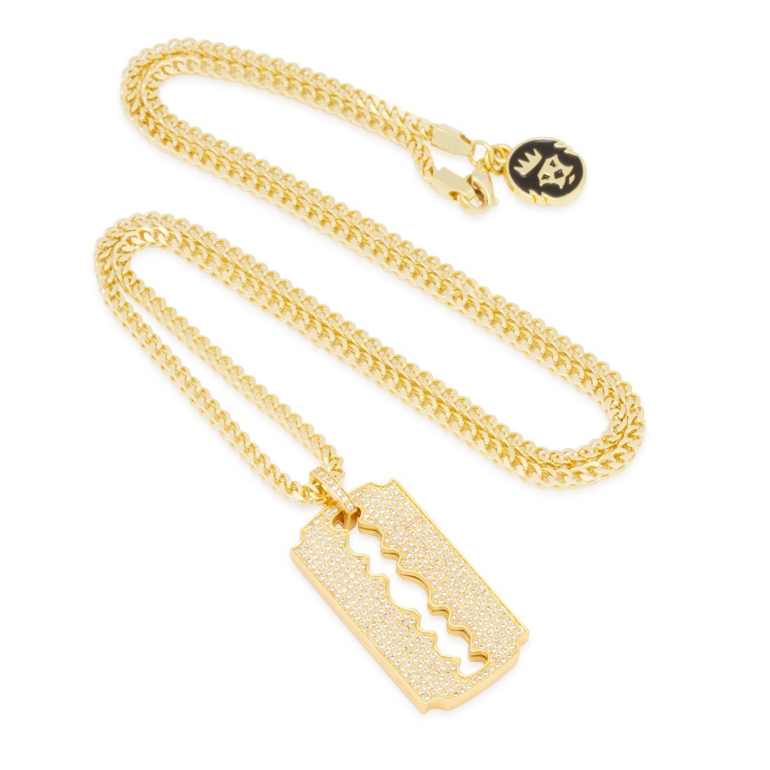 Double-Edge Razor Blade Necklace  in  14K Gold / 1.7" by King Ice