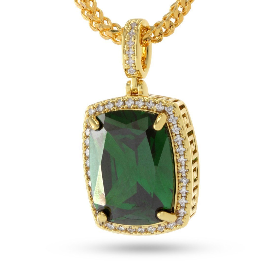 Emerald Crown Julz Necklace  in  14K Gold / 1.5" by King Ice