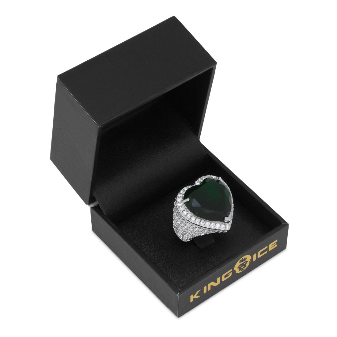 Emerald Heart Ring  in  by King Ice