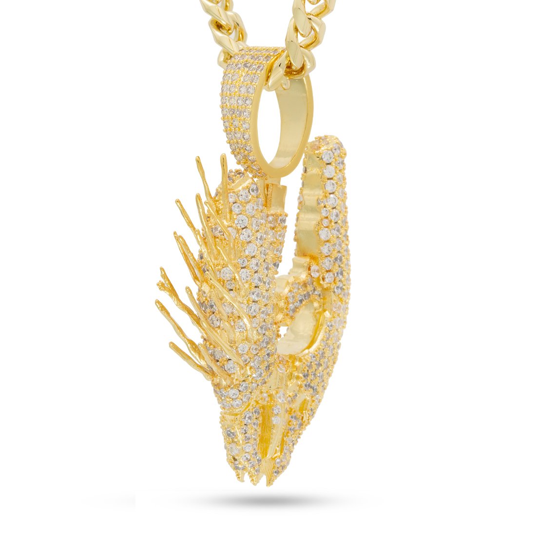 Halo x King Ice - Needler Necklace  in  14K Gold / 2" by King Ice