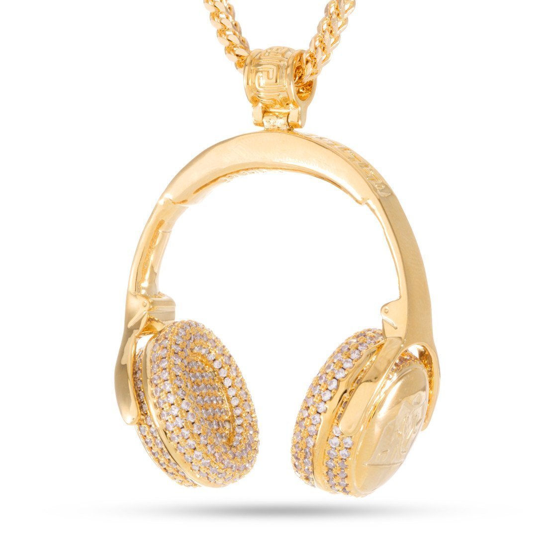 Headphones Necklace  in  14K Gold / 1.7" by King Ice