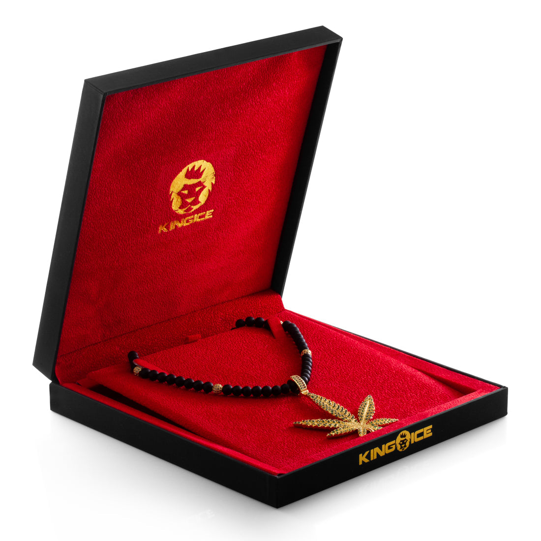 High Rise Cannabis Leaf Necklace  in  by King Ice