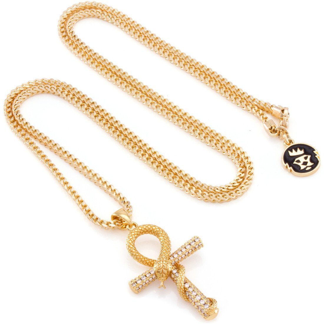 Iced-Out Apep and Ankh Key Necklace  in  by King Ice