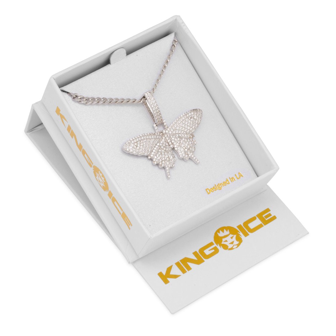 Iced Butterfly Necklace  in  by King Ice