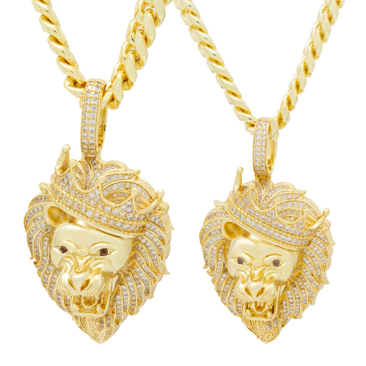 Iced Classic Roaring Lion Necklace  in  by King Ice