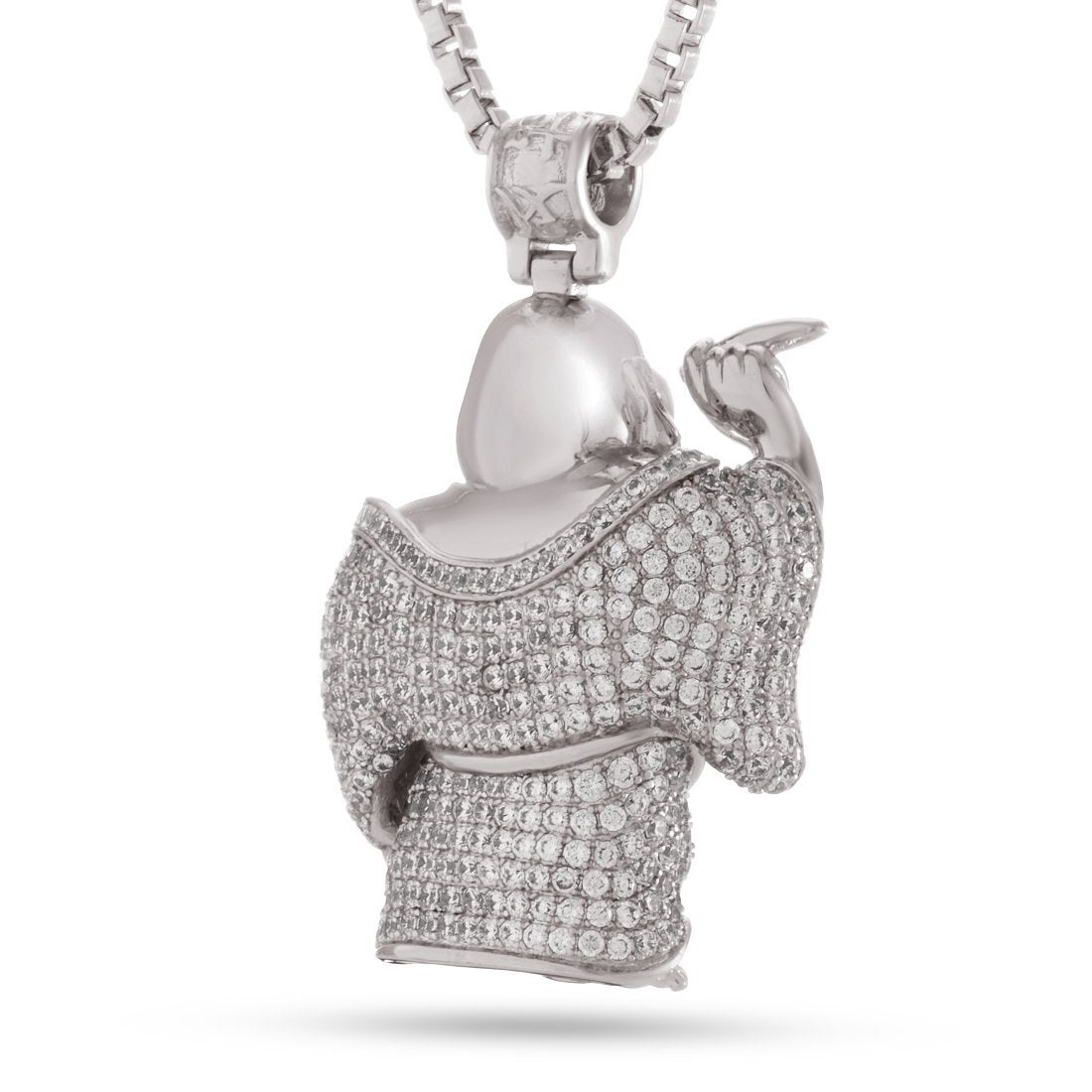 Iced Laughing Buddha Necklace  in  by King Ice