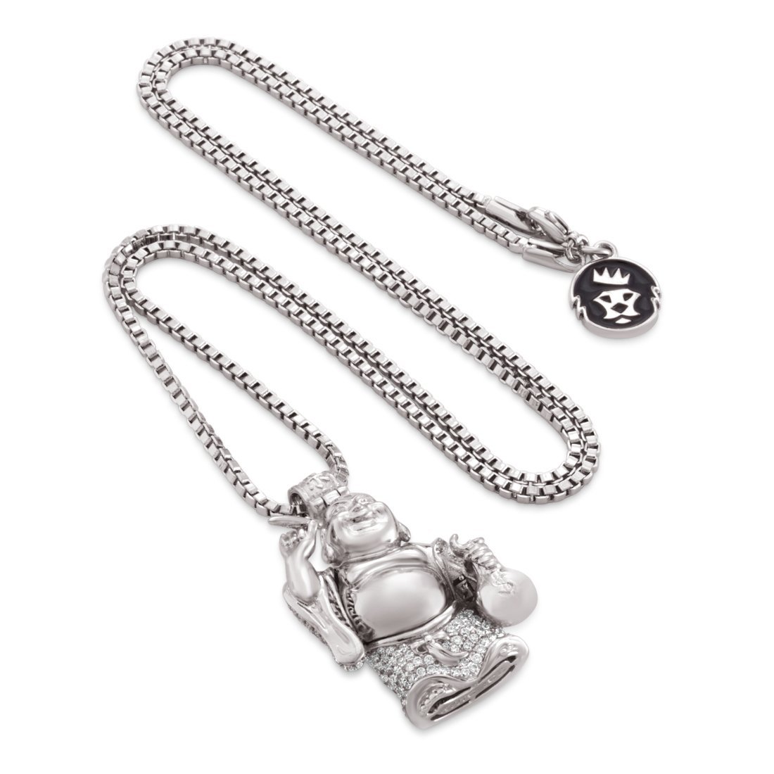 Iced Laughing Buddha Necklace  in  by King Ice