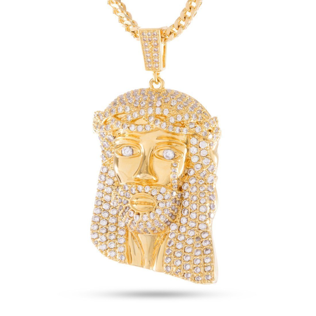 Jesus Necklace  in  14K Gold / 1.8" by King Ice