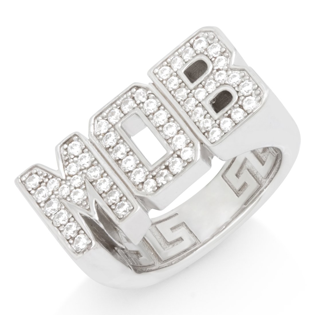 M.O.B Ring  in  Sterling Silver / White Gold / 7 by King Ice