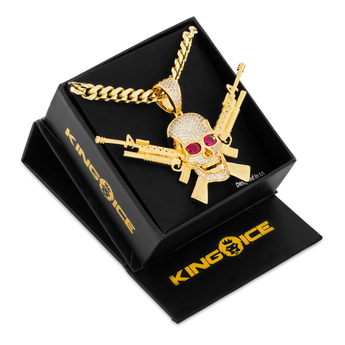 M16 Jolly Roger Necklace  in  by King Ice