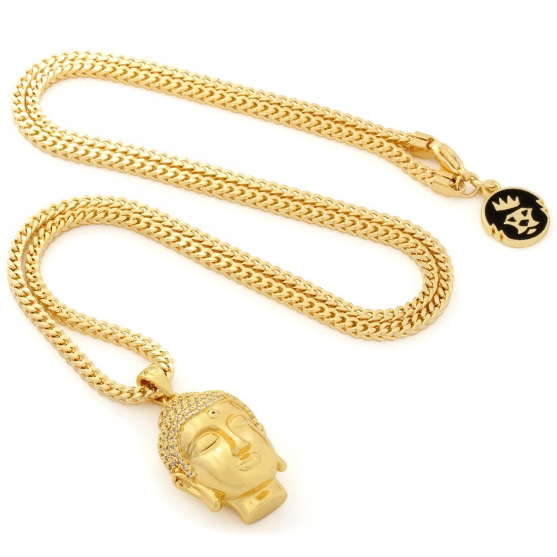 Mini Polished Buddha Necklace  in  by King Ice