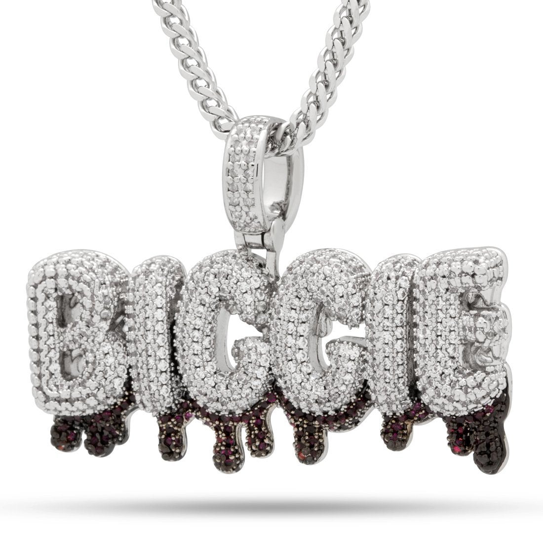 Notorious B.I.G. x King Ice - Biggie Drip Necklace  in  White Gold / 1.5" by King Ice