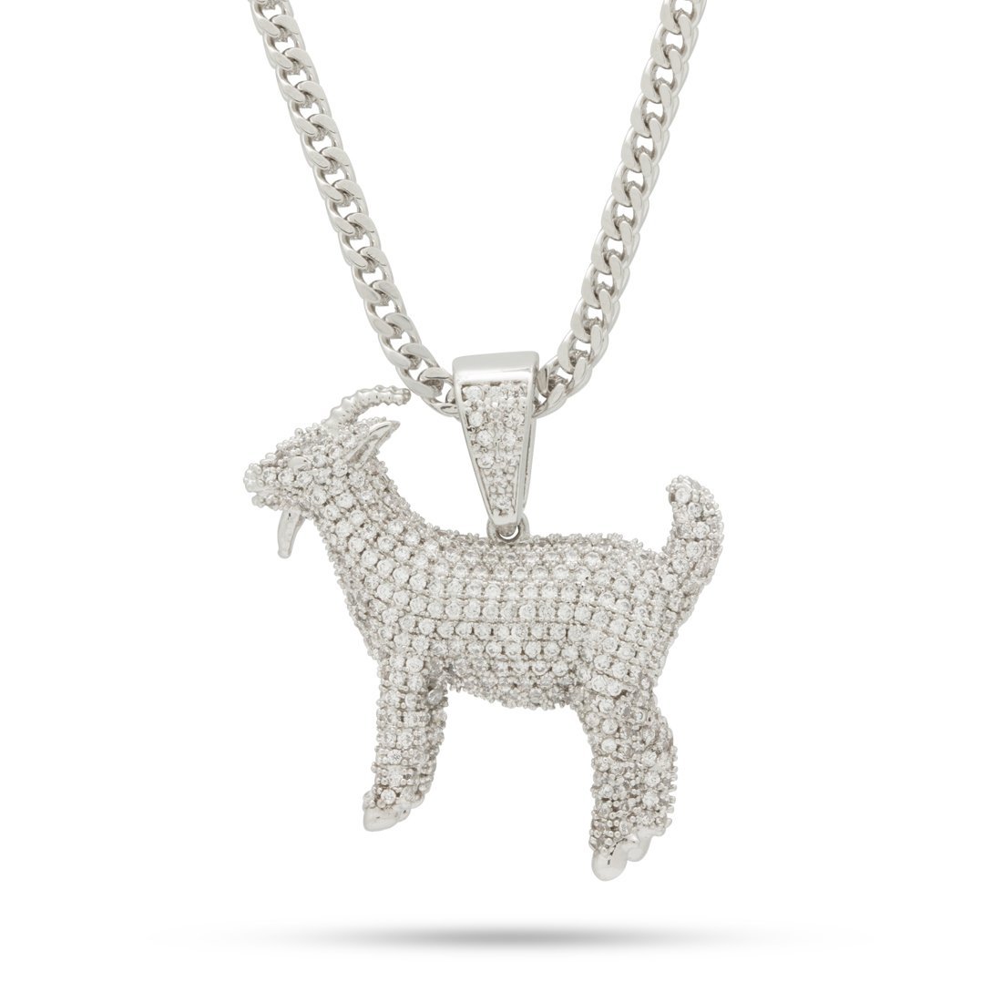 Notorious B.I.G. x King Ice - GOAT Necklace  in  White Gold / 1.2" by King Ice