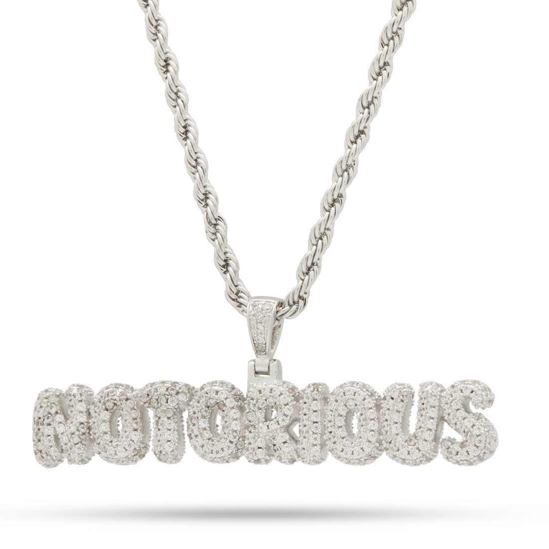 Notorious B.I.G. x King Ice - Notorious Necklace  in  White Gold / 0.7" by King Ice