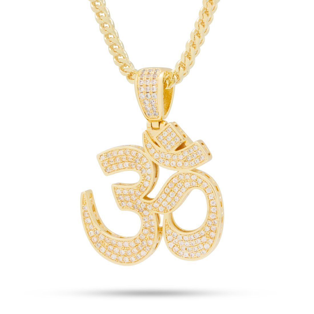 Om Necklace  in  14K Gold / 1.6" by King Ice