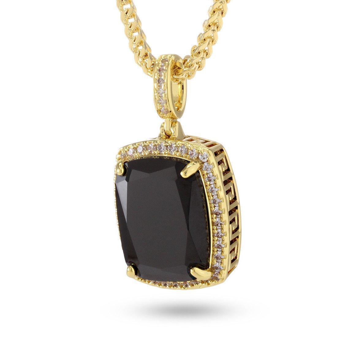 Onyx Crown Julz Necklace  in  14K Gold / 1.5" by King Ice