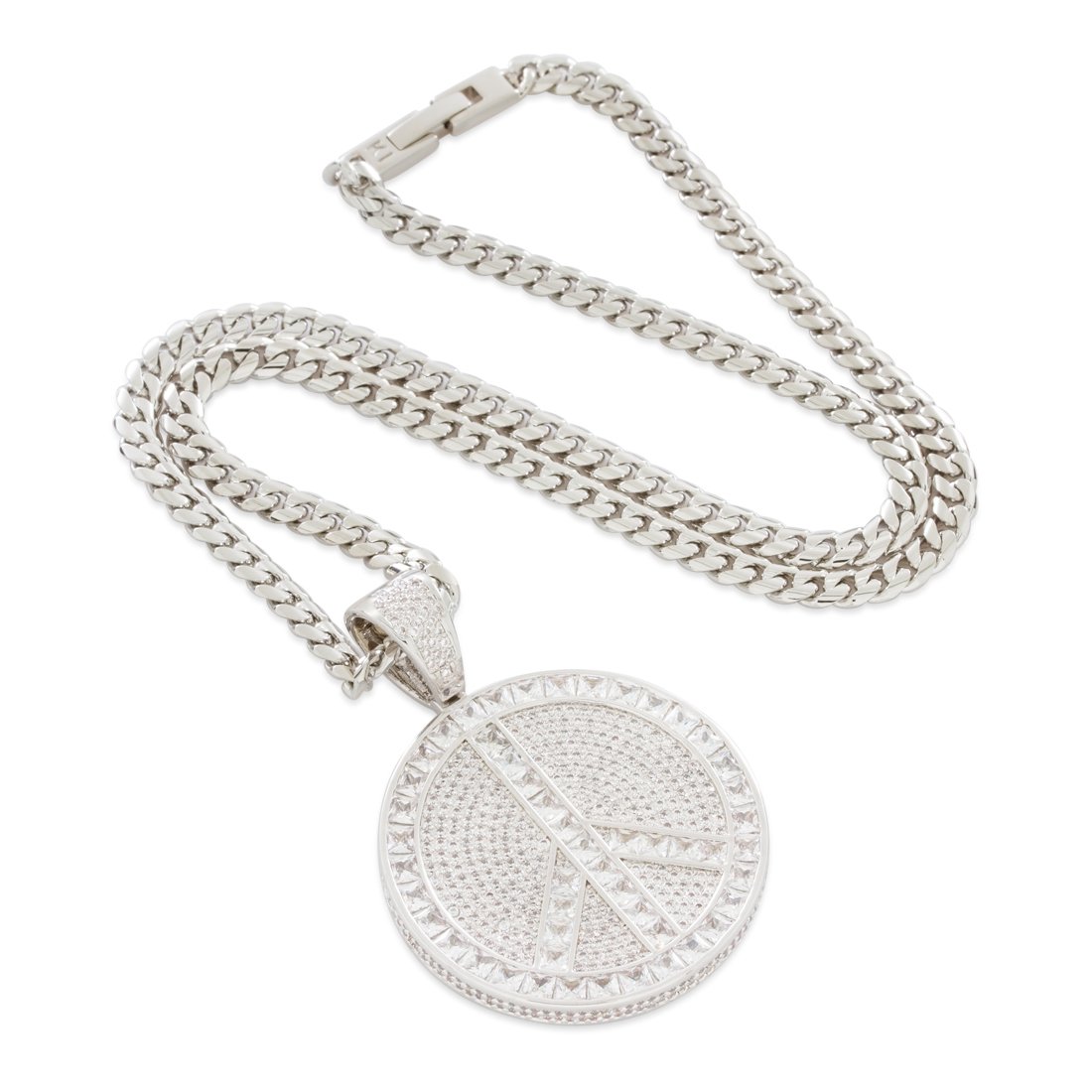 Peace and Love Medallion Necklace  in  by King Ice