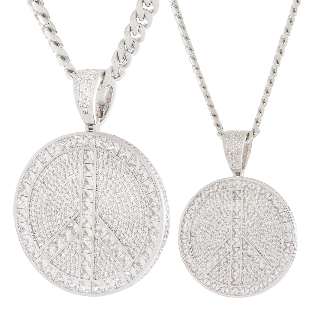 Peace and Love Medallion Necklace  in  by King Ice