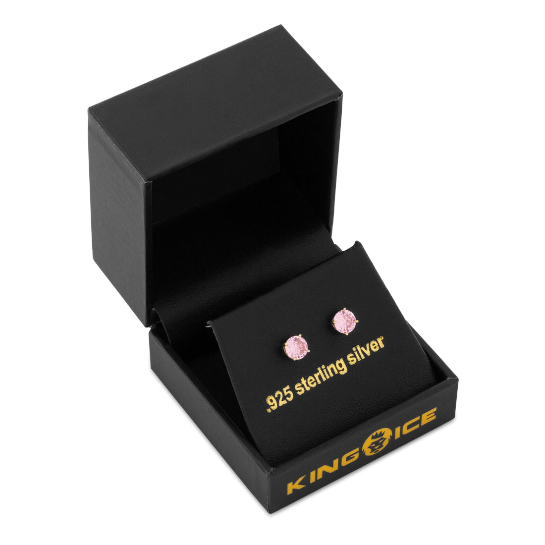 Pink Brilliant-Cut Stud Earrings  in  by King Ice