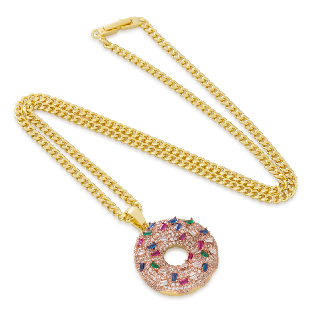 Pink Donut Necklace  in  by King Ice